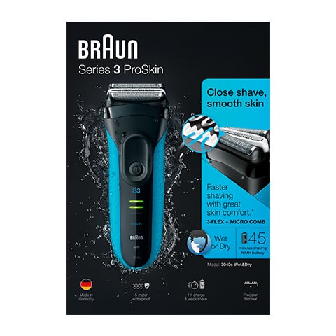 Braun Series 3 ProSkin 3040s Electric Braun 3040s Series 3 ProSkin Wet & Dry
